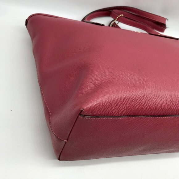 Coach Pink Crossgrain Leather City Zip Tote Bag F58846 - Picture 7 of 12
